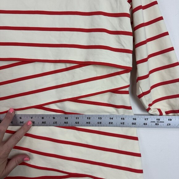 J Mclaughlin Nicola 3/4 Sleeve Layered Dress Catalina Cloth Size M Red Stripes - Picture 8 of 9